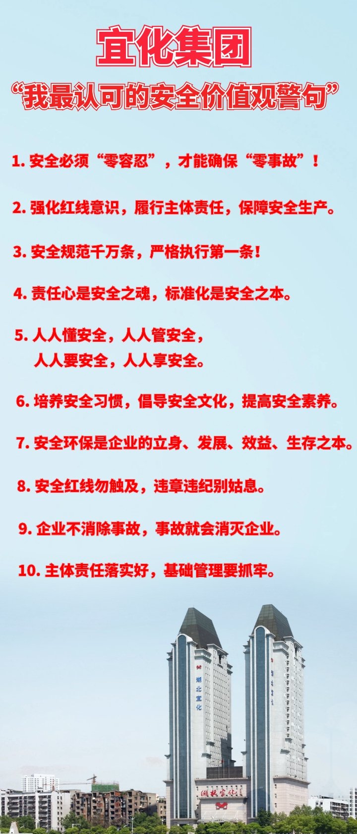 宜化集團“我最認可的安全價值觀警句”出爐!(圖1) 宜化集團“我最認可的安全價值觀警句”出爐!(圖1)