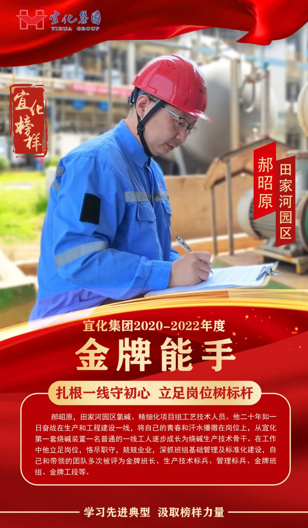 【宜化榜樣】金牌能手郝昭原：扎根一線守初心，立足崗位樹標(biāo)桿