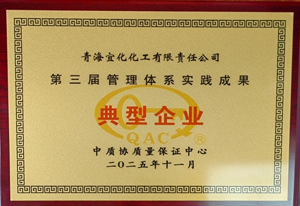 青海宜化獲評 “第三屆管理體系實踐成果典型企業”